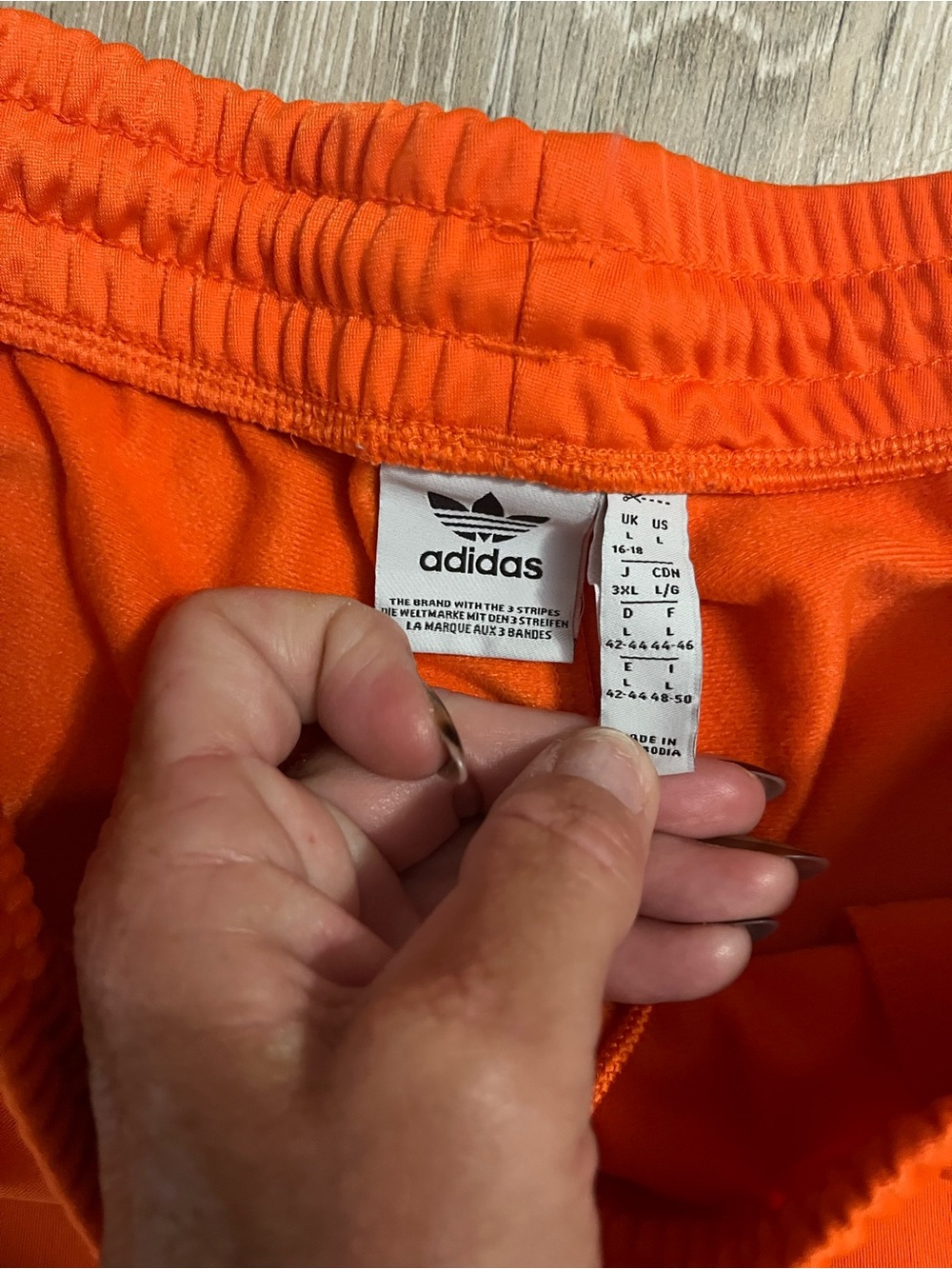 adidas Women's Adibreak Orange Athletic Shorts with White Side Stripes L NWOT - Picture 2 of 4